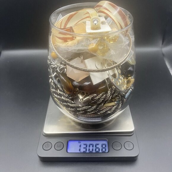 Fashion Jewelry Jewelry - Vintage to Modern Wearable Costume Jewelry Mystery Lot 1.3 Lb Mixed Materials